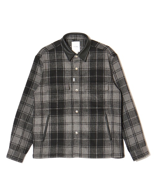 CRIMIE（クライミー） ブルゾン アウター LEATHER COLLAR CHECK CPO 