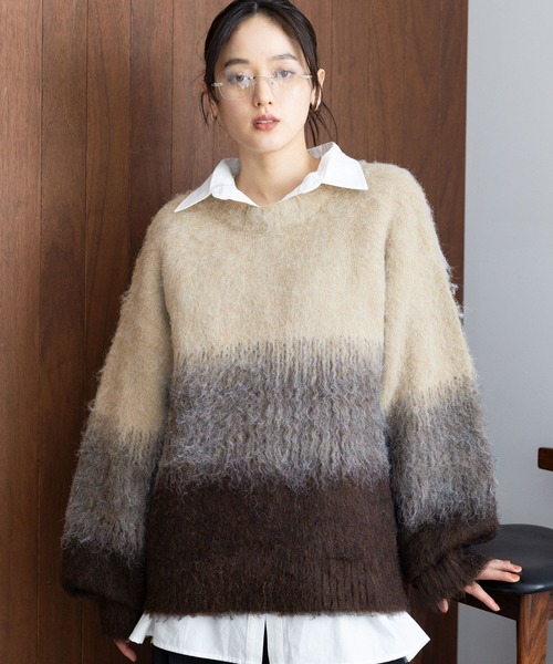 RAGEBLUE（レイジブルー） ニット セーター グラデーションシャギー