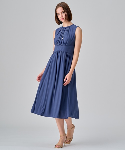 ANAYI 水色 ノースリーブワンピース ANAYI（アナイ） ノースリーブワンピース 36 ブルー レディース