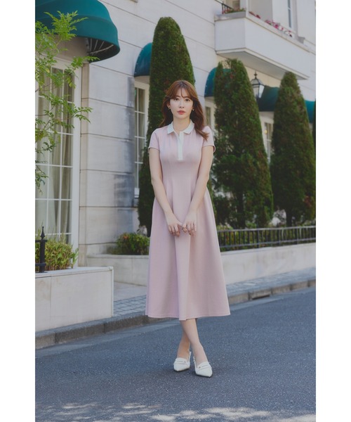 Her lip to 半袖ミニワンピース マスティックピンク Her lip to 半袖ミニワンピース マスティックピンク