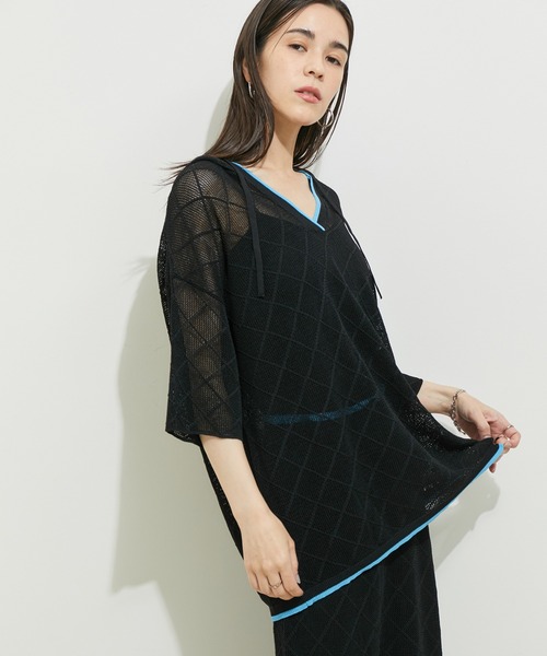 「LE CERCLE par rope'」 半袖ニット FREE グレー系その他 レディース_画像2
