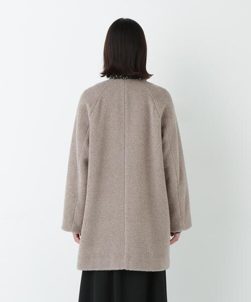 human woman（ヒューマンウーマン） ノーカラーコート コート ボアノー