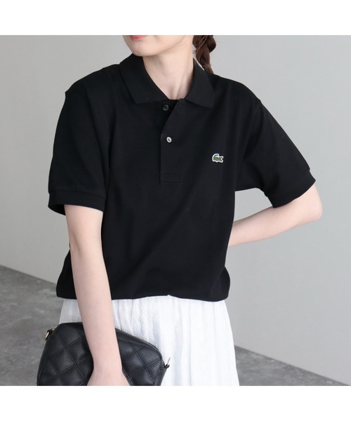 LACOSTE ブラック ポロシャツ 半袖 LACOSTE（ラコステ） 半袖ポロシャツ 38 ブラック レディース