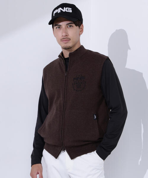 PING（ピン） ベスト ジレ 「PING APPAREL」プレーンニット/布帛