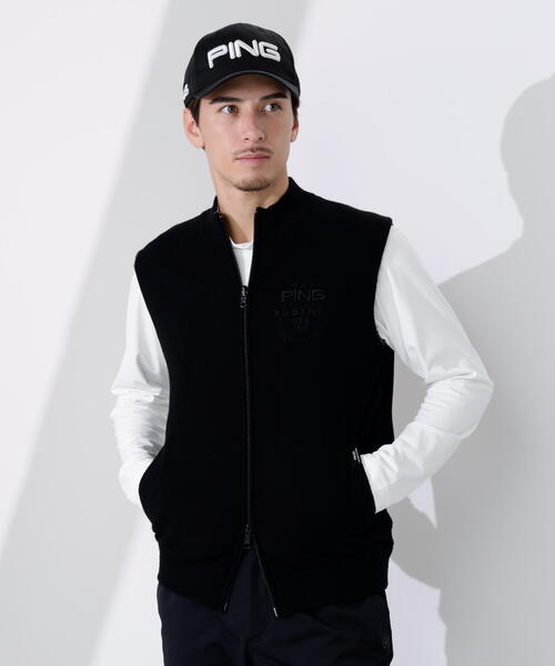 PING（ピン） ベスト ジレ 「PING APPAREL」プレーンニット/布帛
