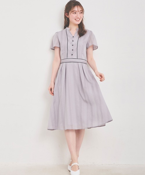 「LAISSE PASSE」 半袖ワンピース 36 ベージュ レディースの画像4