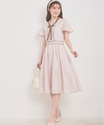 「LAISSE PASSE」 半袖ワンピース 36 ベージュ レディースの画像7