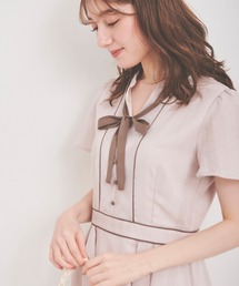 「LAISSE PASSE」 半袖ワンピース 36 ベージュ レディースの画像8