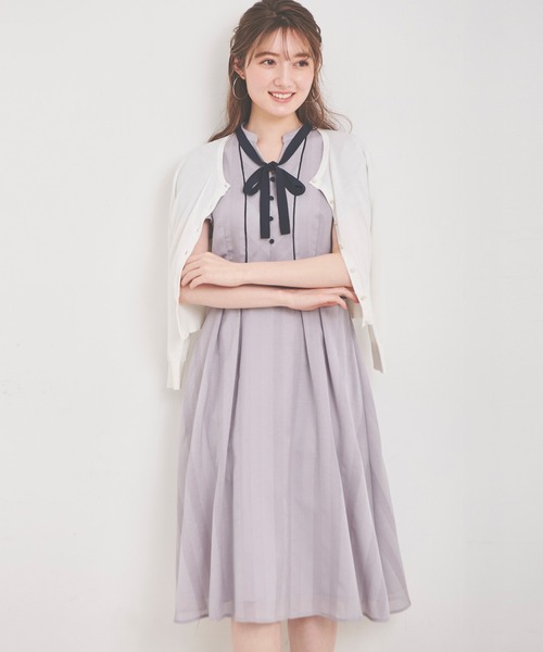 「LAISSE PASSE」 半袖ワンピース 36 ベージュ レディースの画像9