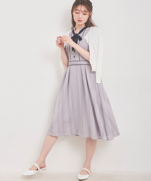 「LAISSE PASSE」 半袖ワンピース 36 ベージュ レディースの画像10