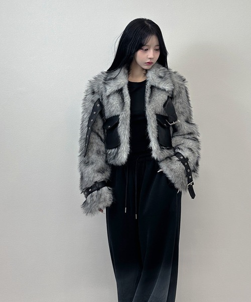 FOLLOWIN（フォロウィン） コート アウター レザーポケットベルト