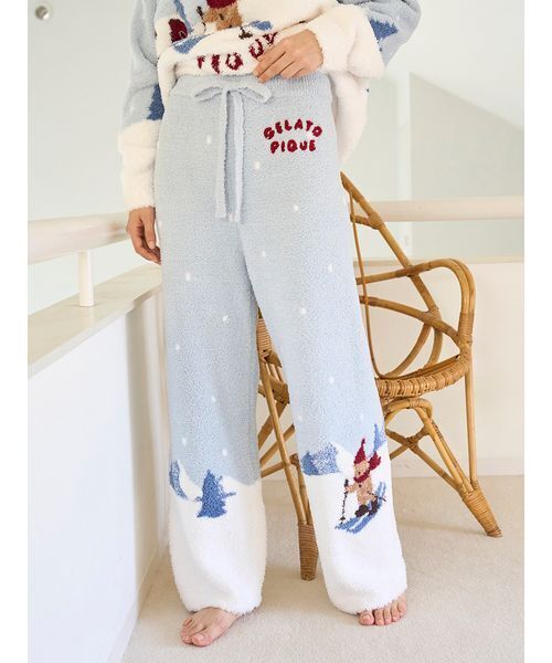 ジェラピケ　スキーベアジャガードロングパンツ　ホリデー ジェラートピケ gelato pique 【HOLIDAY】スキーベアジャガードロング