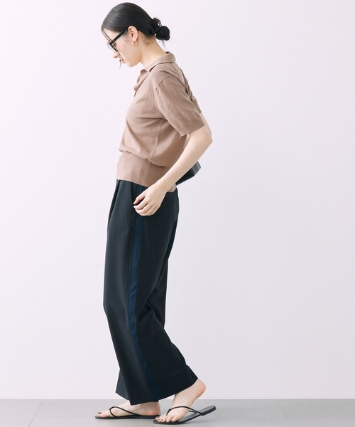 「BABYLONE」 半袖ニット フリー ネイビー レディース_画像2