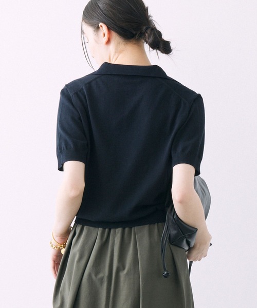 「BABYLONE」 半袖ニット フリー ネイビー レディース_画像6