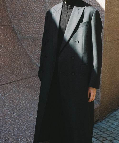 LIDNM DOUBLE BREASTED CHESTER Sサイズ LIDnM（リドム） チェスターコート コート DOUBLE BREASTED CHESTER