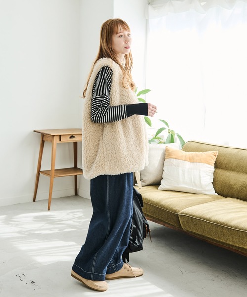 「Crisp」 長袖ニット FREE ブルー レディース_画像8