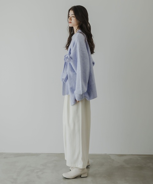 「rectangle」 長袖ニット FREE サックスブルー レディース_画像2