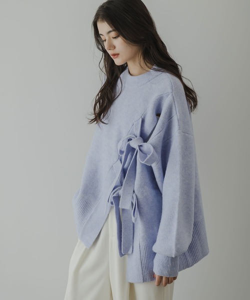 「rectangle」 長袖ニット FREE サックスブルー レディース_画像4