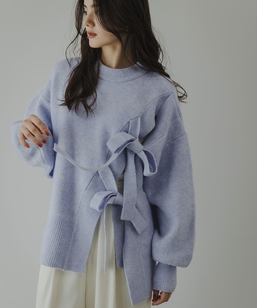 「rectangle」 長袖ニット FREE サックスブルー レディース_画像5