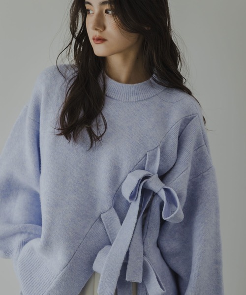 「rectangle」 長袖ニット FREE サックスブルー レディース_画像6