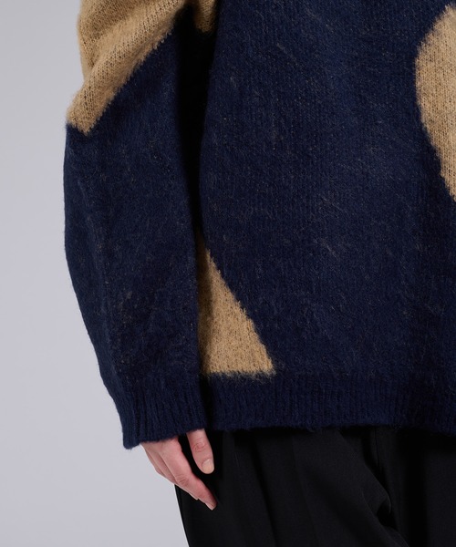 「ONCILY」 長袖ニット SMALL ネイビー メンズ_画像8