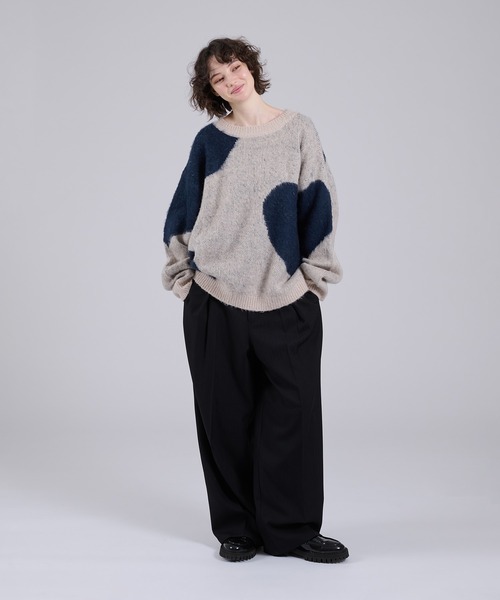 「ONCILY」 長袖ニット SMALL ネイビー メンズ_画像9