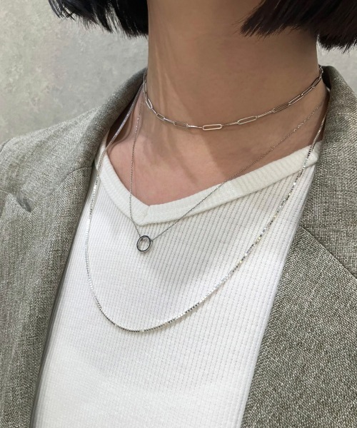 ネックレス 「レイヤー」 PT900/850 ネックレス サークル レディースの画像