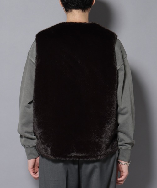 ナノユニバース　西川ダウン　ダウンベスト　2way ファー着脱可　サイズ38 黒 NANO universe（ナノ・ユニバース） ダウンベスト ベスト 「西川ダウン