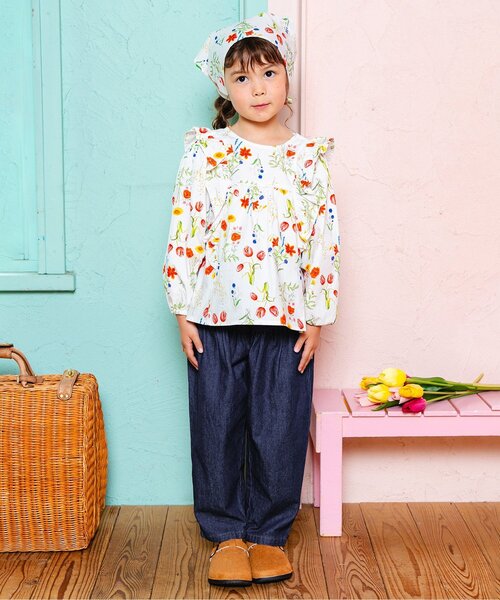 Boribon ワイドパンツ パンツ リボンモチーフココデニムパンツ キッズ