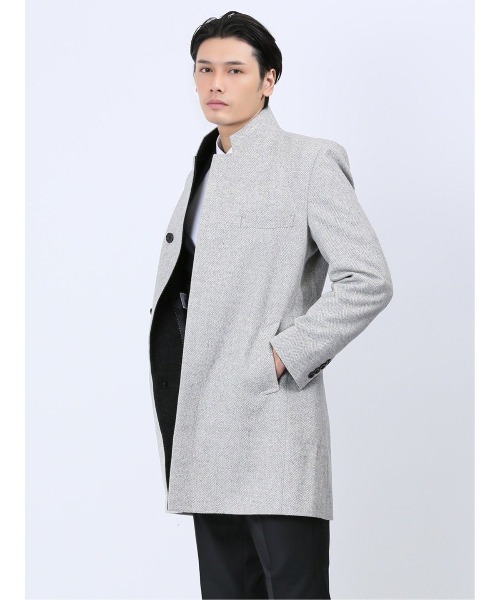 renoma HOMME（レノマオム） ステンカラーコート LARGE ライトグレー
