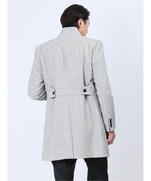 「renoma HOMME」 ステンカラーコート LARGE ライトグレー メンズ_画像3