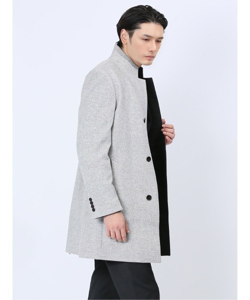 「renoma HOMME」 ステンカラーコート LARGE ライトグレー メンズ_画像4