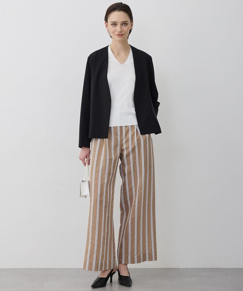 ICB　未使用 24SS 洗える 大きいサイズ ストレッチ ノーカラージャケット ICB（アイシービー） ジャケット ノーカラージャケット ナイロン