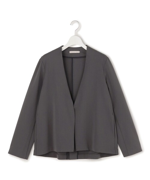 ICB　未使用 24SS 洗える 大きいサイズ ストレッチ ノーカラージャケット ICB（アイシービー） ジャケット ノーカラージャケット ナイロン