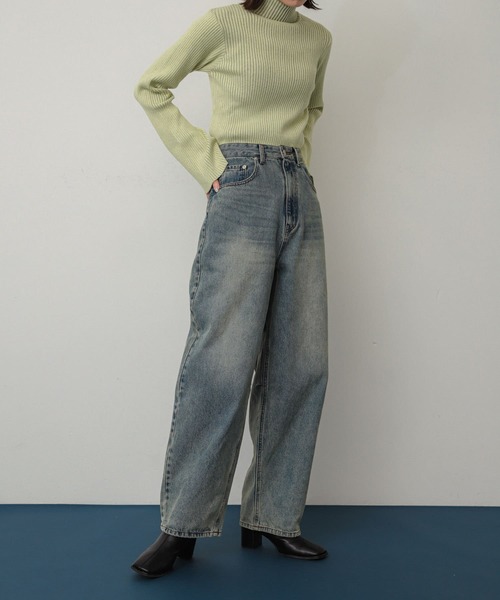 「SENSE OF PLACE by URBAN RESEARCH」 デニムパンツ LARGE グレー レディース_画像3