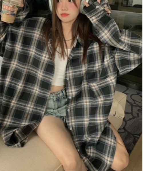 「Dream garden」 長袖ネルシャツ FREE イエロー レディース_画像2