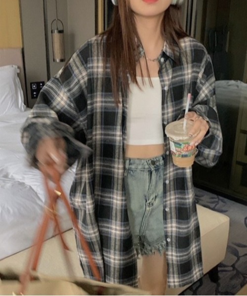 「Dream garden」 長袖ネルシャツ FREE イエロー レディース_画像3