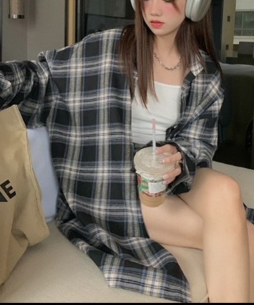 「Dream garden」 長袖ネルシャツ FREE イエロー レディース_画像4