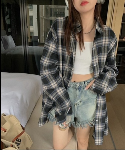 「Dream garden」 長袖ネルシャツ FREE イエロー レディース_画像9