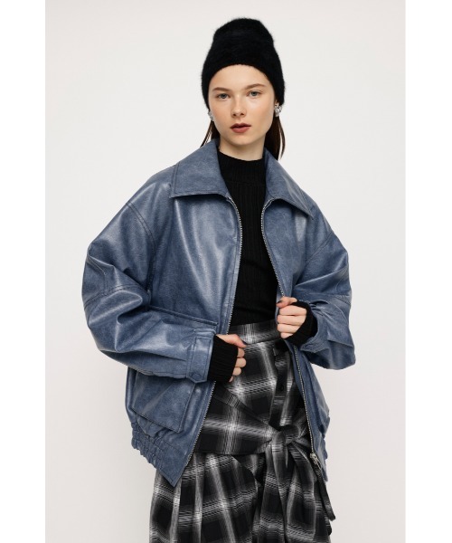 SLY スライ　合皮ジャケット　ジャンパー　ブルー　Sサイズ 未使用品 SLY（スライ） ブルゾン FREE ブルー レディース : ZOZOTOWN Yahoo!店