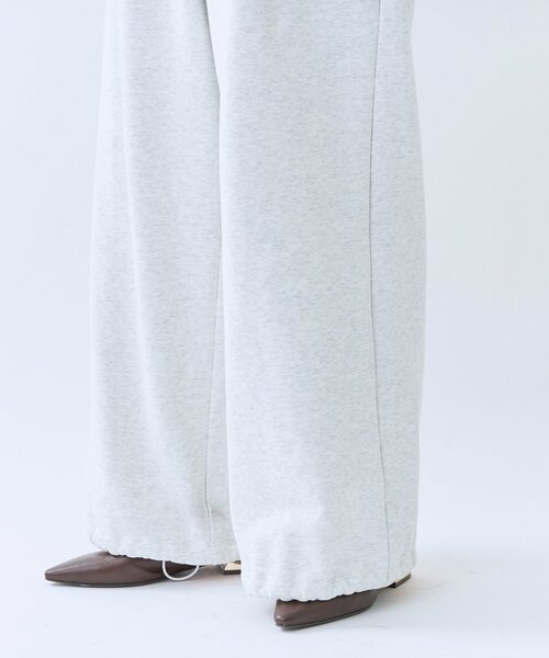 スウェットパンツ ジャージ 「A・MONN」「ウエストゴム仕様」WIDE SWEAT PANTS レディースの画像