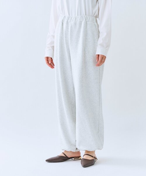 スウェットパンツ ジャージ 「A・MONN」「ウエストゴム仕様」WIDE SWEAT PANTS レディースの画像