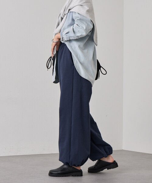 スウェットパンツ ジャージ 「A・MONN」「ウエストゴム仕様」WIDE SWEAT PANTS レディースの画像