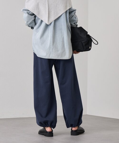 スウェットパンツ ジャージ 「A・MONN」「ウエストゴム仕様」WIDE SWEAT PANTS レディースの画像