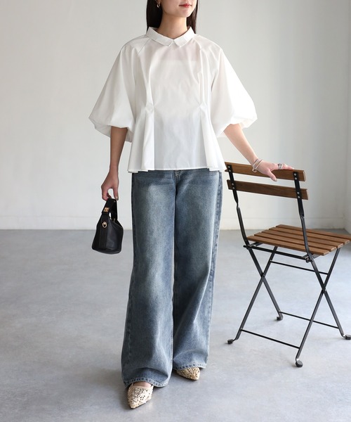 「Riberry」 半袖ブラウス MEDIUM オフホワイト レディース_画像8
