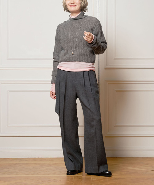 「IENA LA BOUCLE」 長袖ニット FREE チャコールグレー レディース_画像2