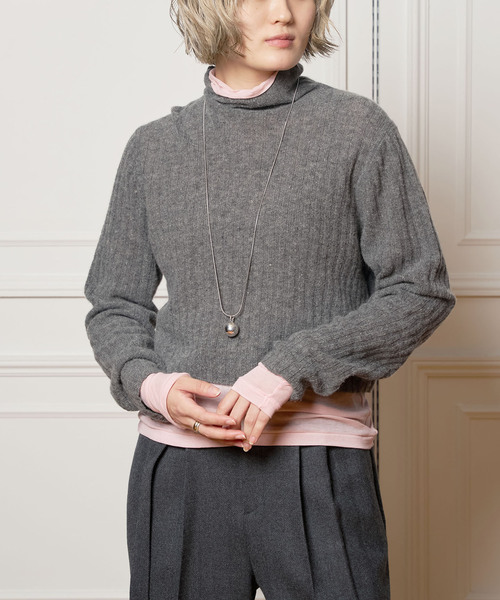 「IENA LA BOUCLE」 長袖ニット FREE チャコールグレー レディース_画像5