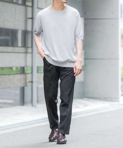 「URBAN RESEARCH ROSSO MEN」 半袖ニット X-LARGE ネイビー メンズ_画像3