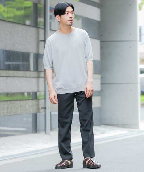 「URBAN RESEARCH ROSSO MEN」 半袖ニット X-LARGE ネイビー メンズ_画像4
