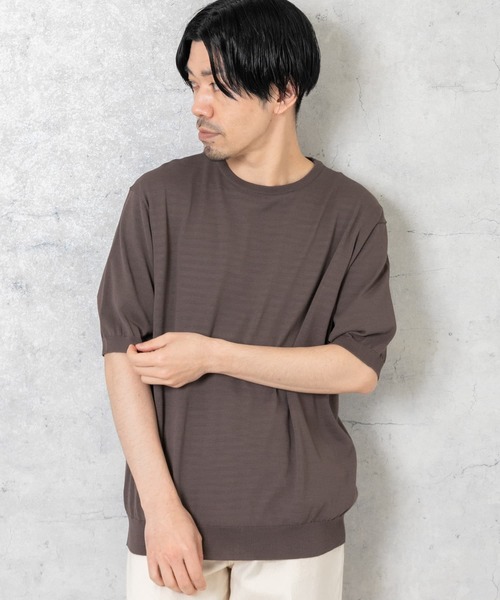 「URBAN RESEARCH ROSSO MEN」 半袖ニット X-LARGE ネイビー メンズ_画像5